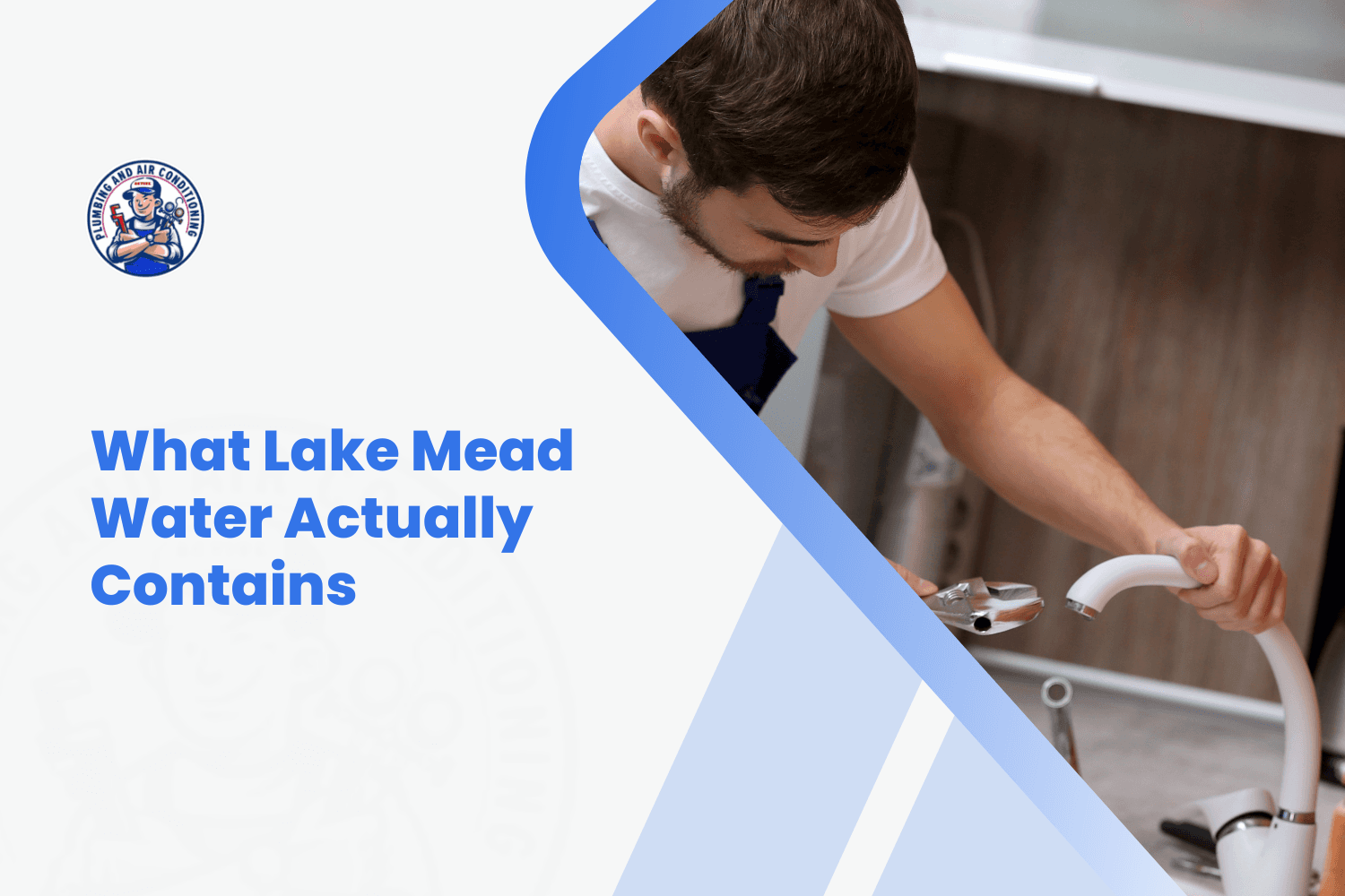 Plumber inspecting under-sink pipes and water supply lines in Las Vegas home
